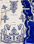 Maria B Airjet Dhanak embroidered 3PC suit with heavy embroidery and printed wool shawl – Winter 2025 Collection.