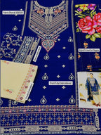 Maria B Airjet Dhanak embroidered 3PC suit with heavy embroidery and printed wool shawl – Winter 2025 Collection.