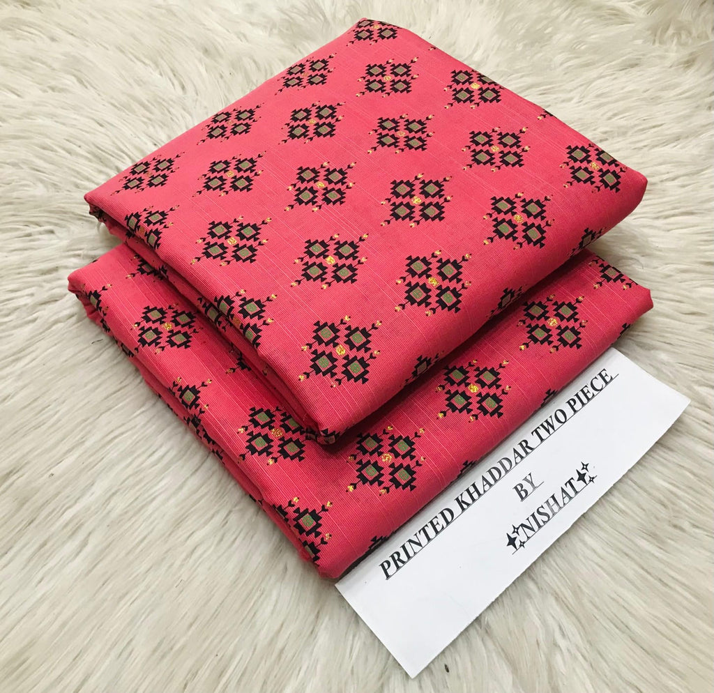 Nishat Khaddar 2PC suit with printed shirt and trouser – Winter 2025 Collection.
