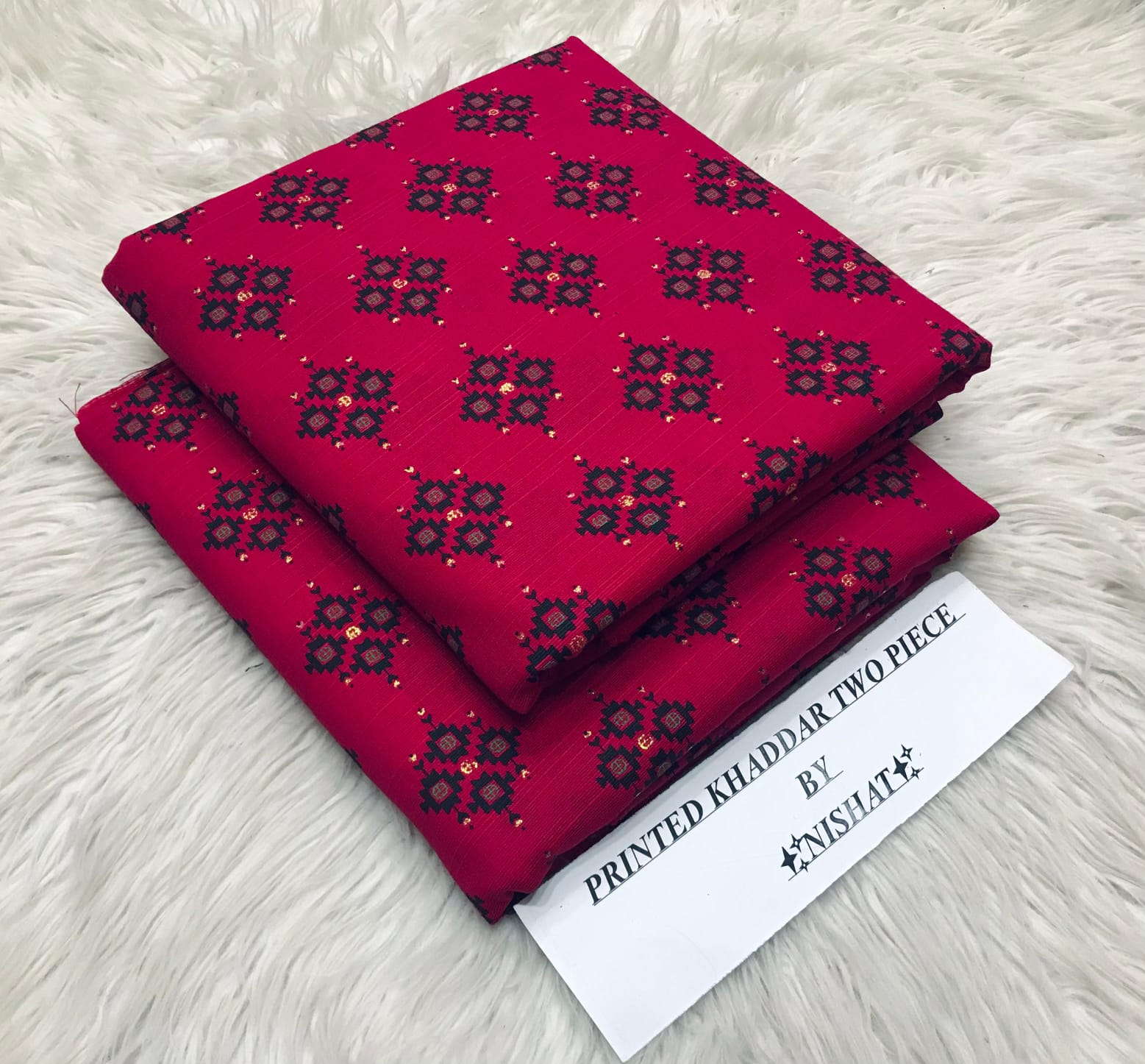 Nishat Khaddar 2PC suit with printed shirt and trouser – Winter 2025 Collection.
