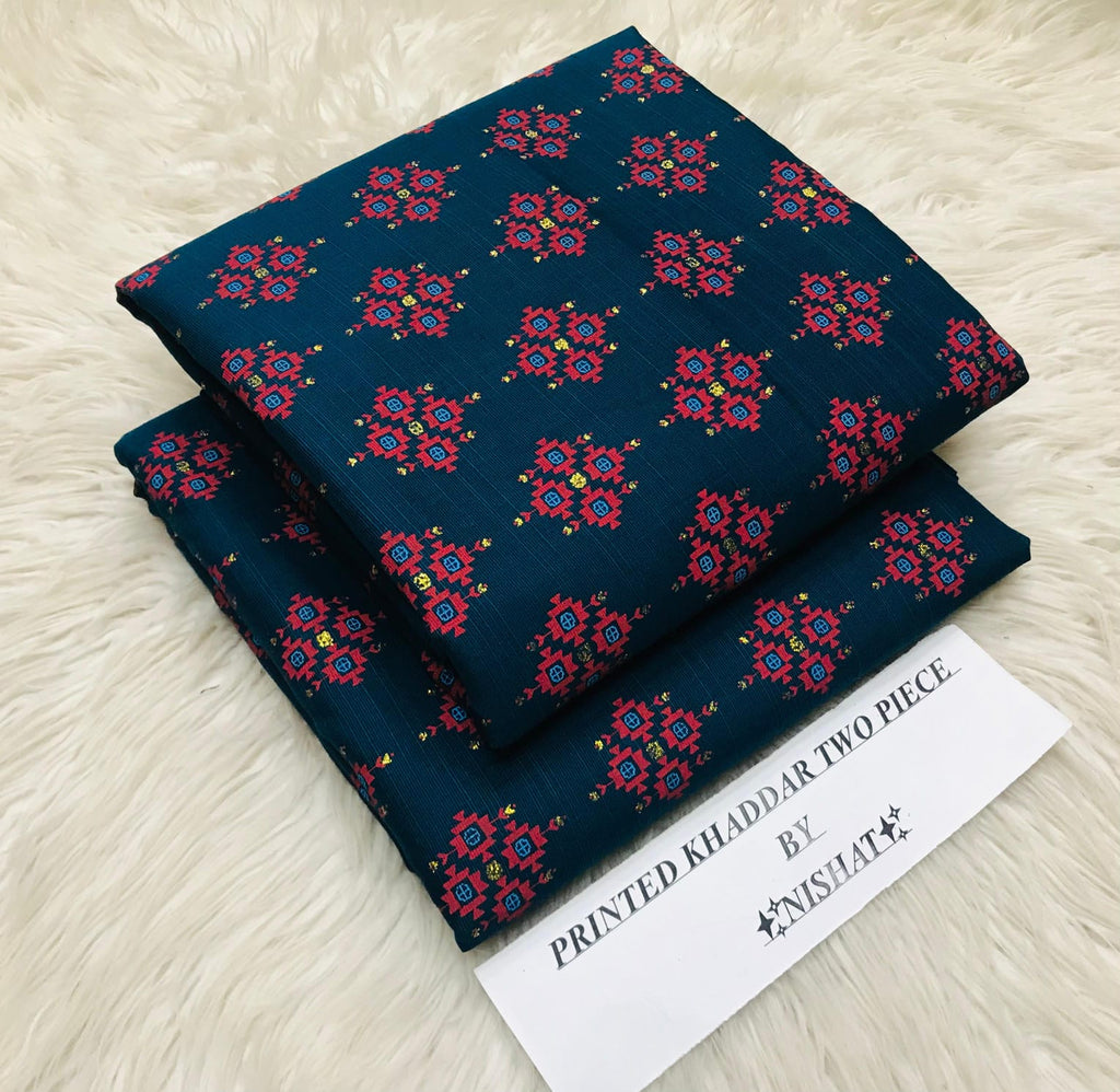 Nishat Khaddar 2PC suit with printed shirt and trouser – Winter 2025 Collection.
