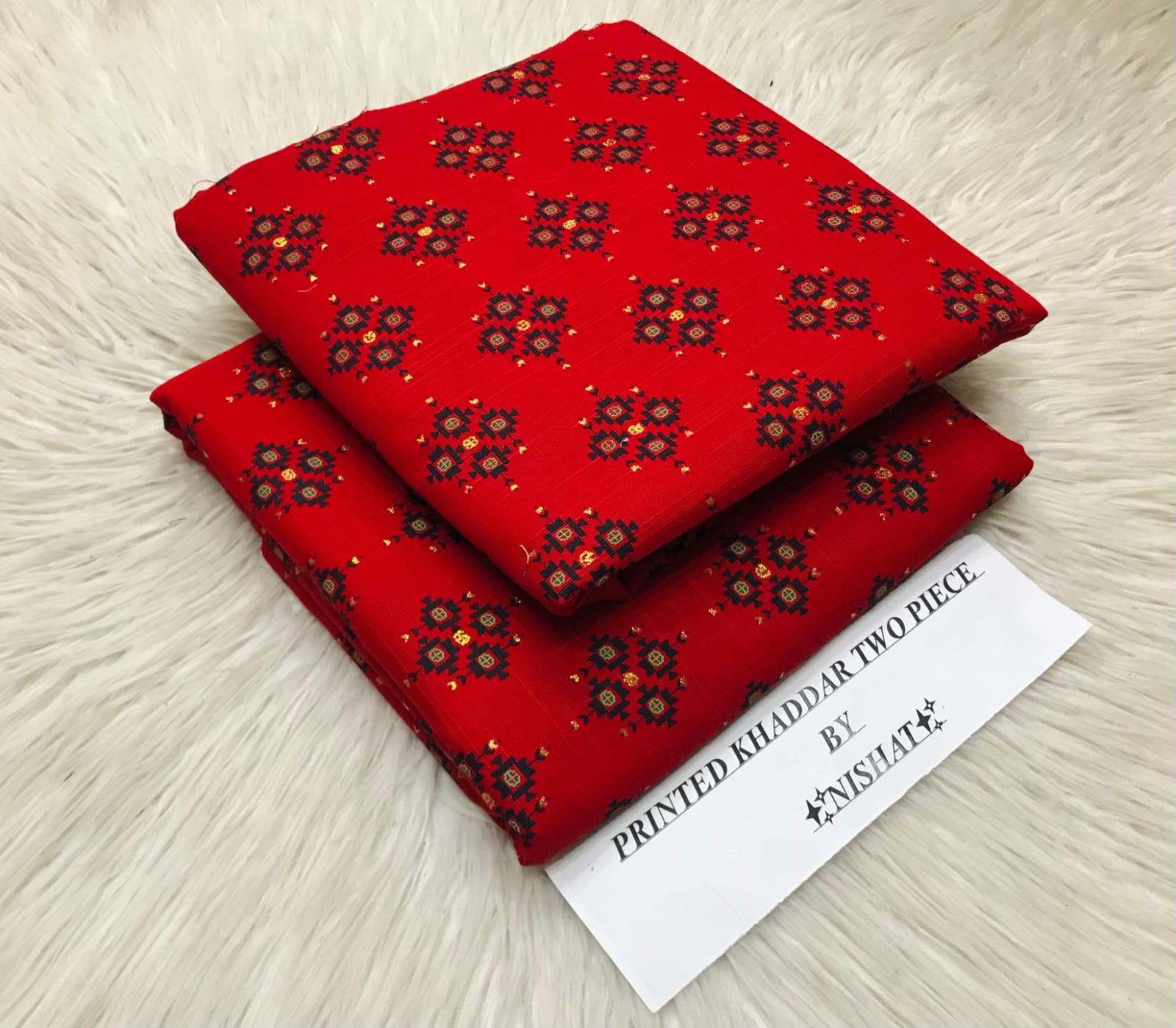 Nishat Khaddar 2PC suit with printed shirt and trouser – Winter 2025 Collection.
