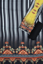 Maria B Shamoz Silk 2PC unstitched suit with printed shirt and trouser in fine quality fabric.