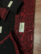 Baroque chiffon embroidered 3 piece suit with malai trouser, heavy embroidered front, sleeves and chiffon dupatta with 4-side border – formal wear