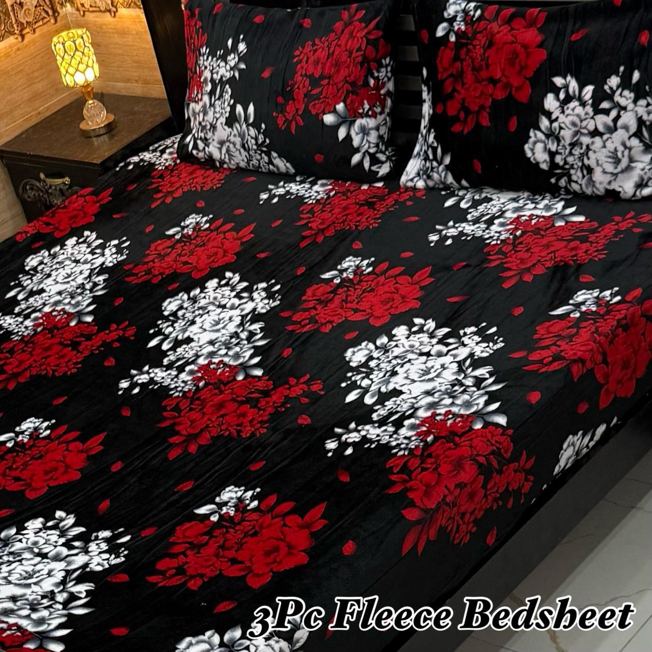 Cozy Floral Fleece Bedding Set