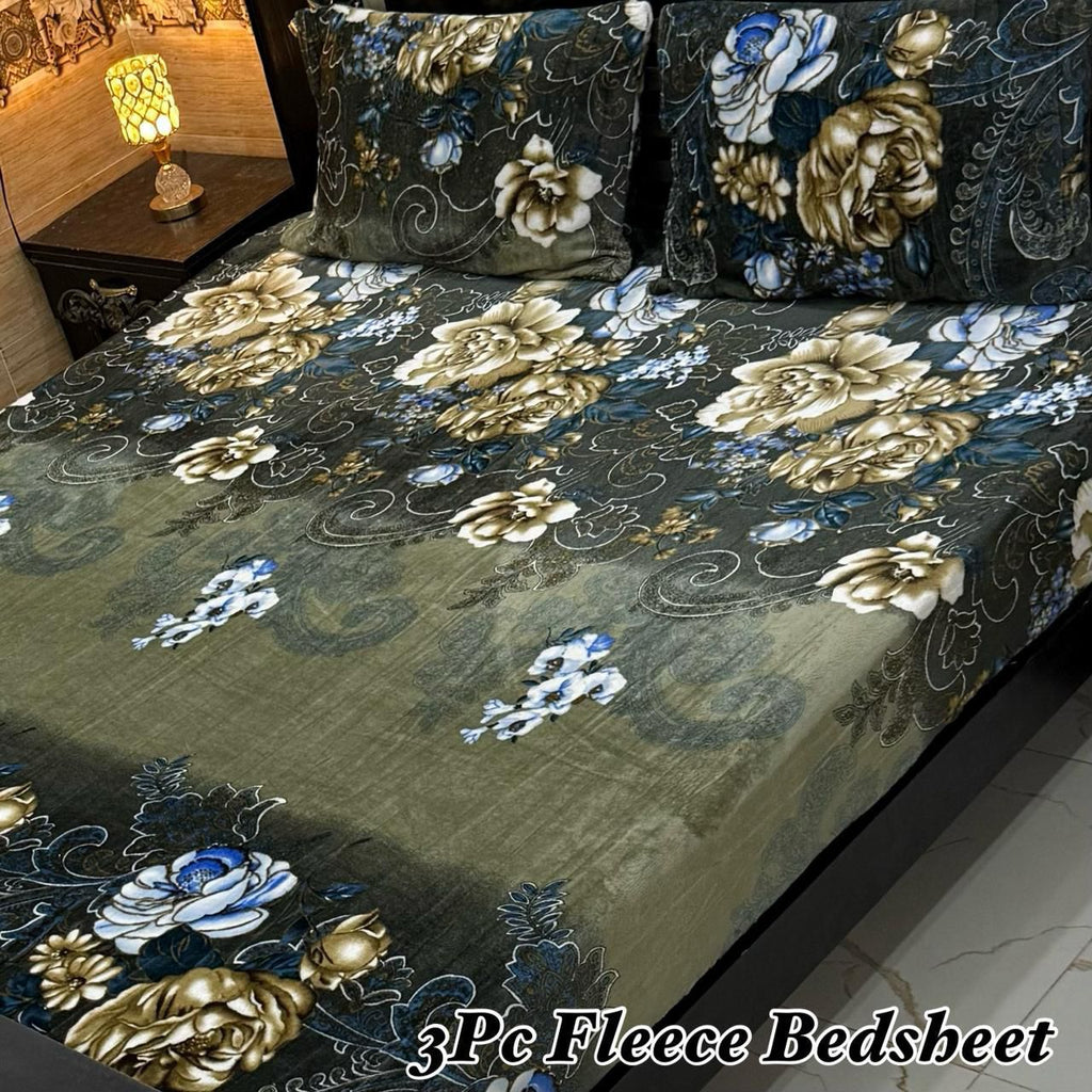 Cozy Floral Fleece Bedding Set