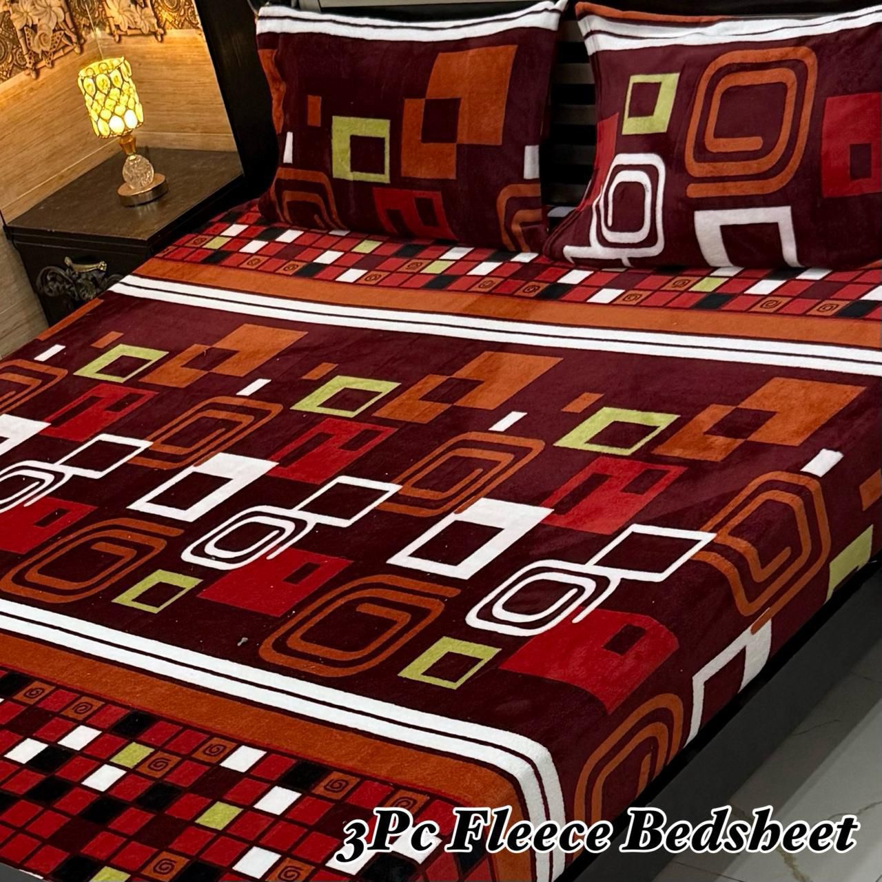 Floral Fleece Bedding Set
3Pc Soft Fleece Bedsheet – King Size