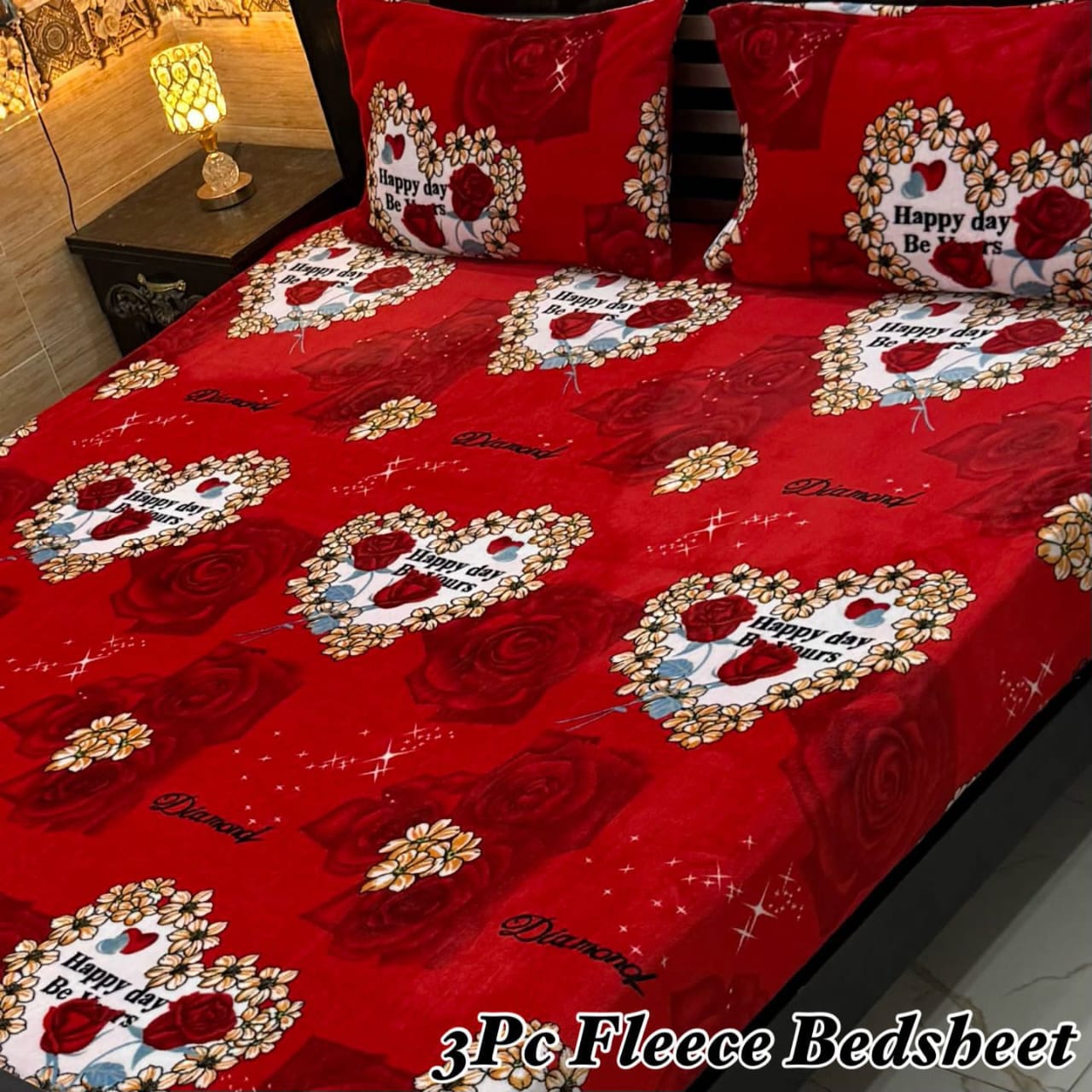 Floral Fleece Bedding Set
3Pc Soft Fleece Bedsheet – King Size