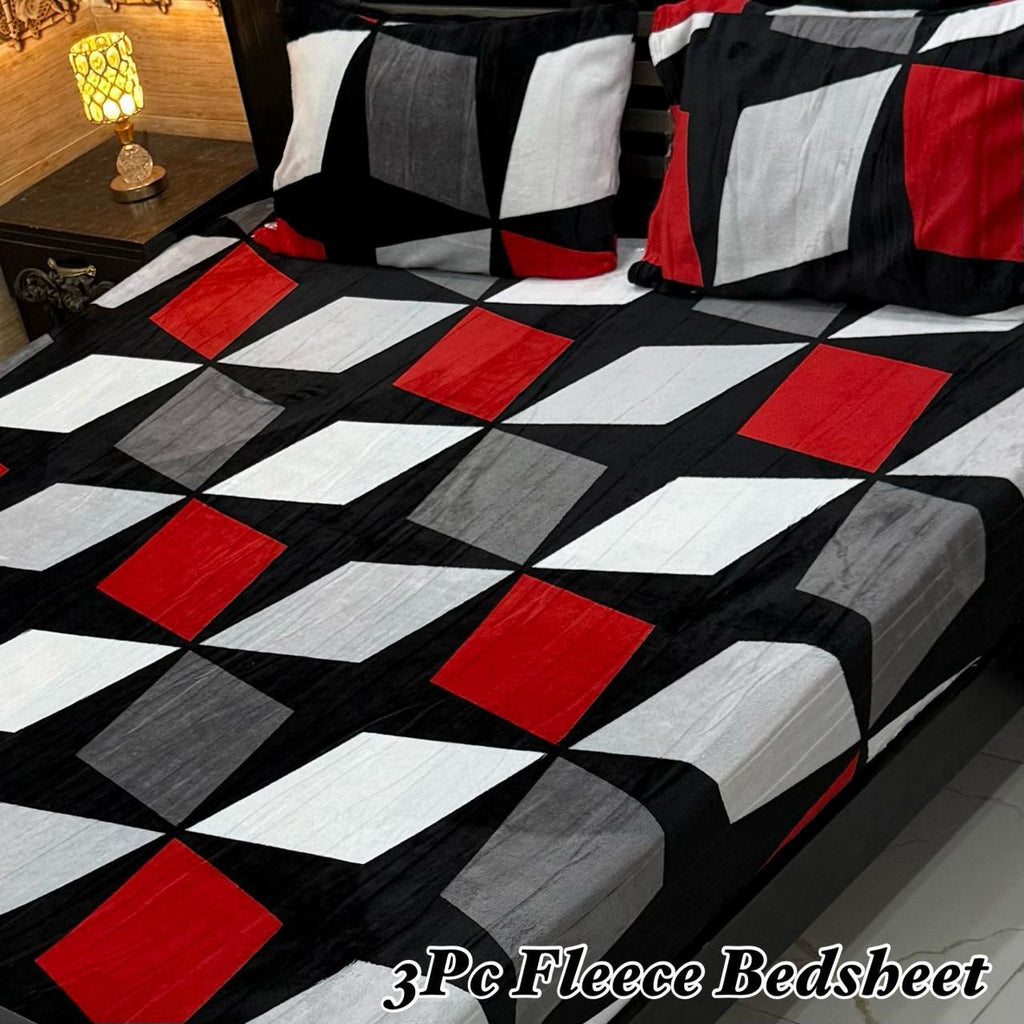 Cozy Checkered Fleece Bedsheet
3Pc Soft Fleece Bedsheet – King Size