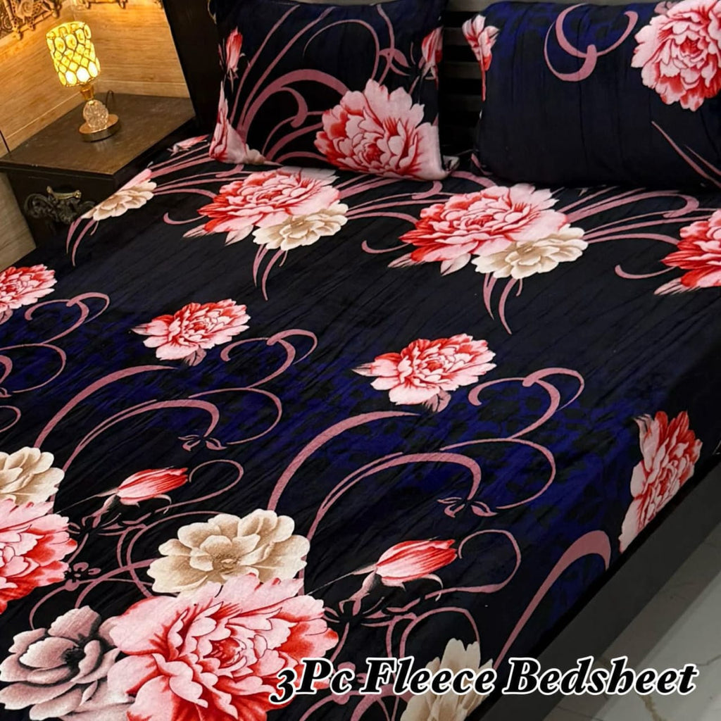 Cozy Floral Fleece Bedding Set