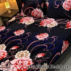 Cozy Floral Fleece Bedding Set