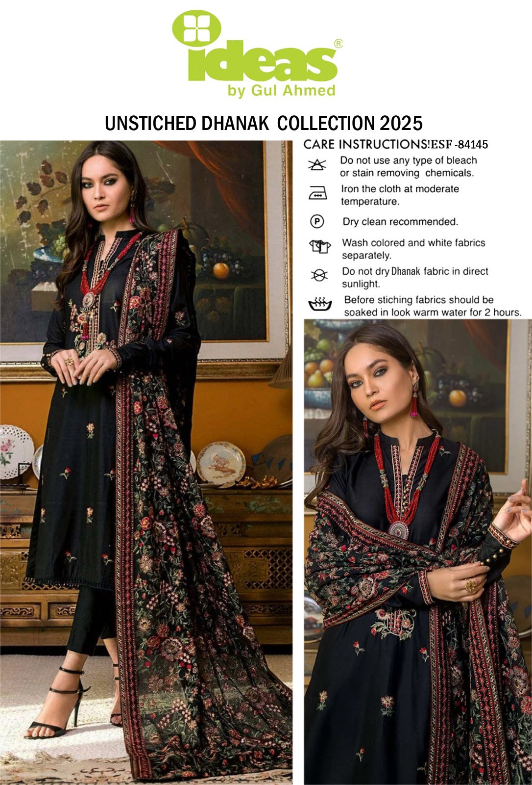 Gul Ahmed Dhanak Embroidered 3Piece Suit | Premium Winter Collection