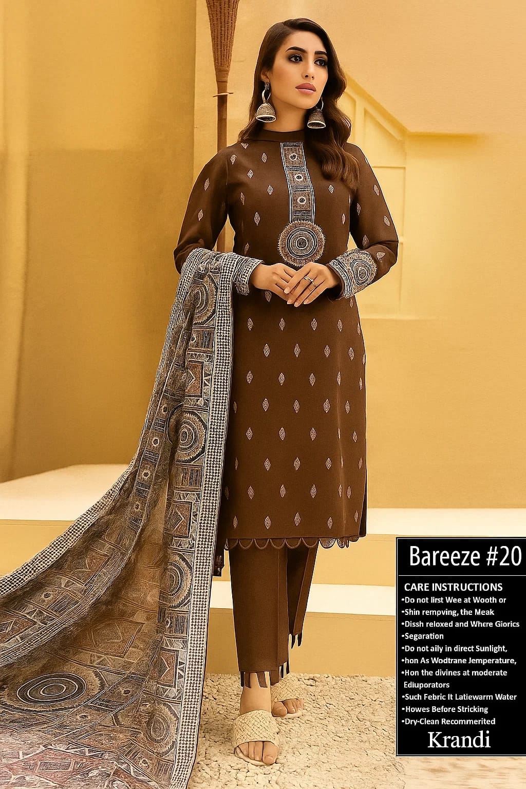 Bareeze Dhanak Embroidered 3Pc Suit | Premium Winter Collection