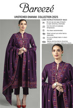 Bareeze Dhanak Embroidered 3-Piece Suit with Heavy Embroidery Shawl