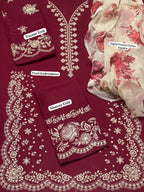 Zara Shahjahan – Fully Embroidered LINEN 3Pc With Printed Chiffon Dupatta