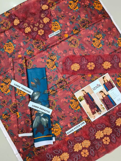 IZNIK Printed Linen 3-Piece