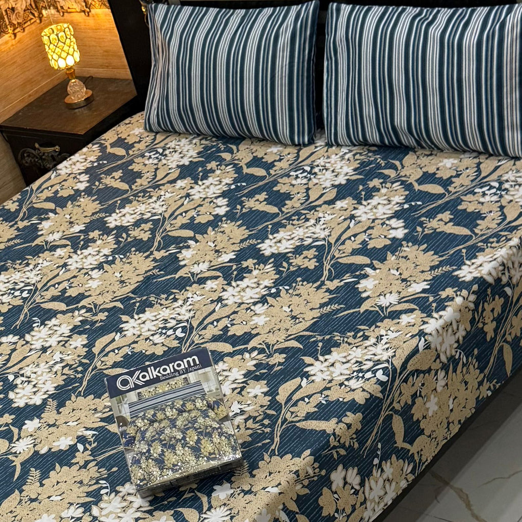 Gift Pack Bedsheet | Alkaram Cotton Mix | King Size 3Pc Set