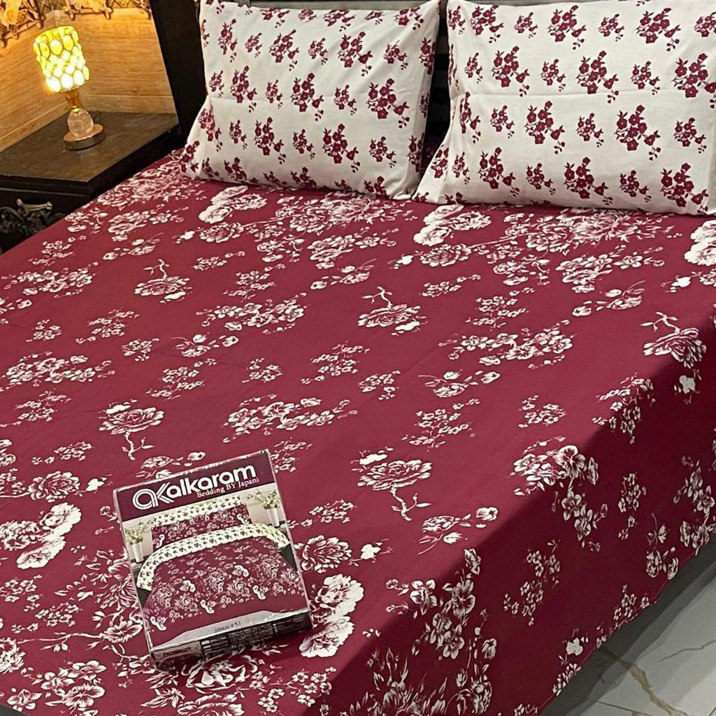 Gift Pack Bedsheet | Alkaram Cotton Mix | King Size 3Pc Set