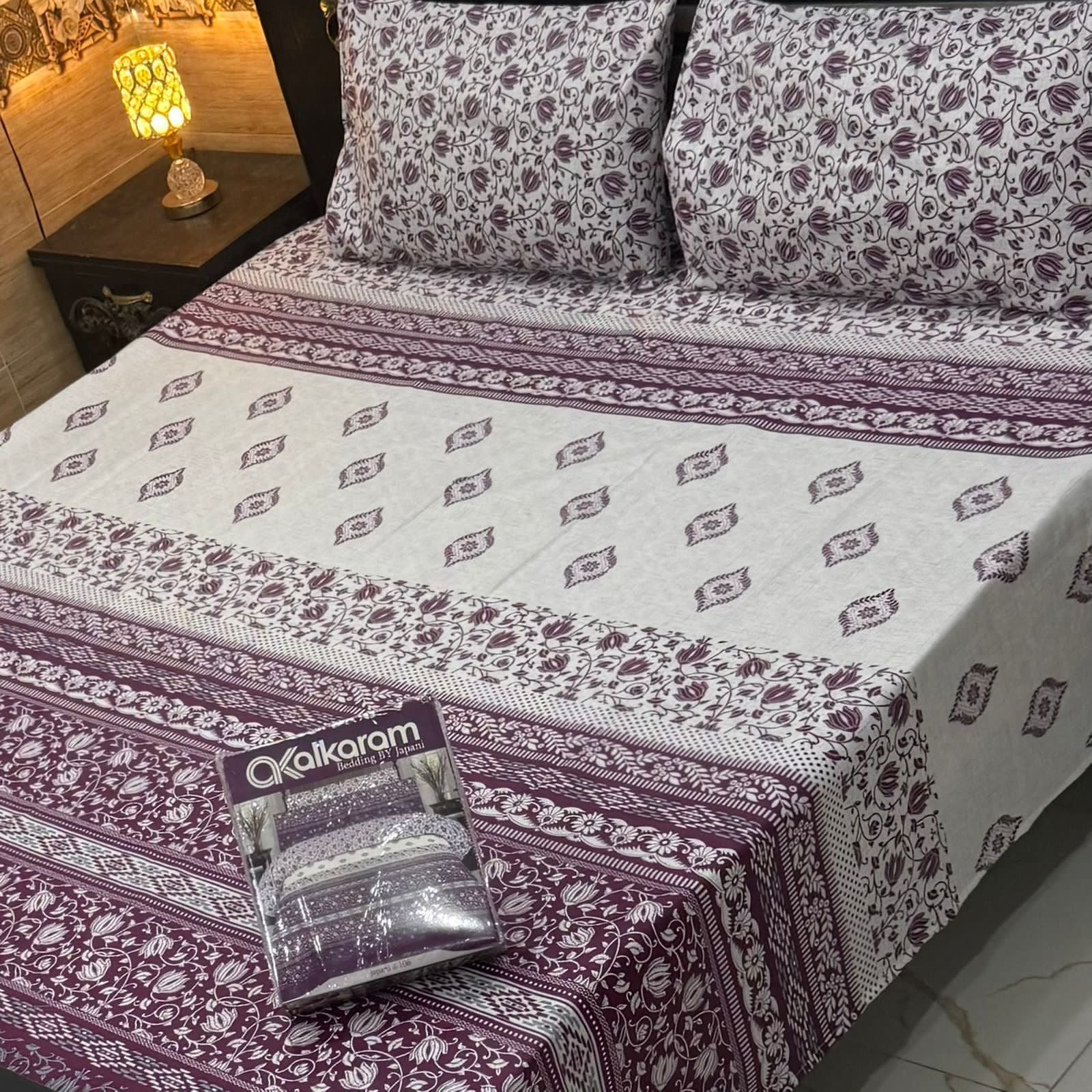 Gift Pack Bedsheet | Alkaram Cotton Mix | King Size 3Pc Set