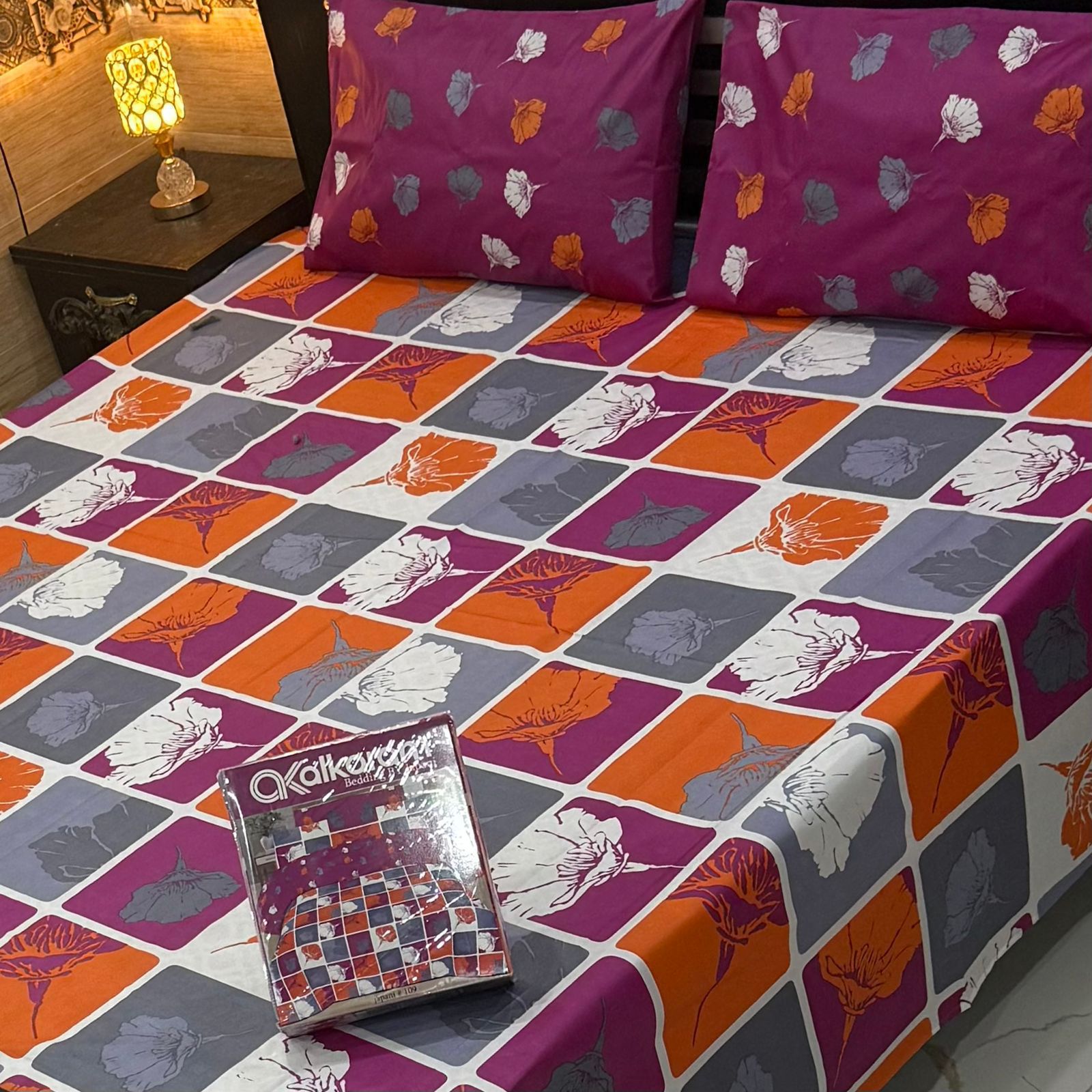Gift Pack Bedsheet | Alkaram Cotton Mix | King Size 3Pc Set
