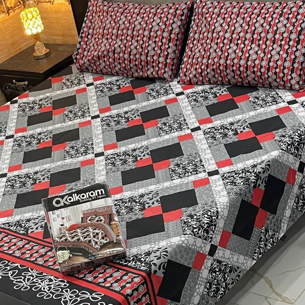 Gift Pack Bedsheet | Alkaram Cotton Mix | King Size 3Pc Set