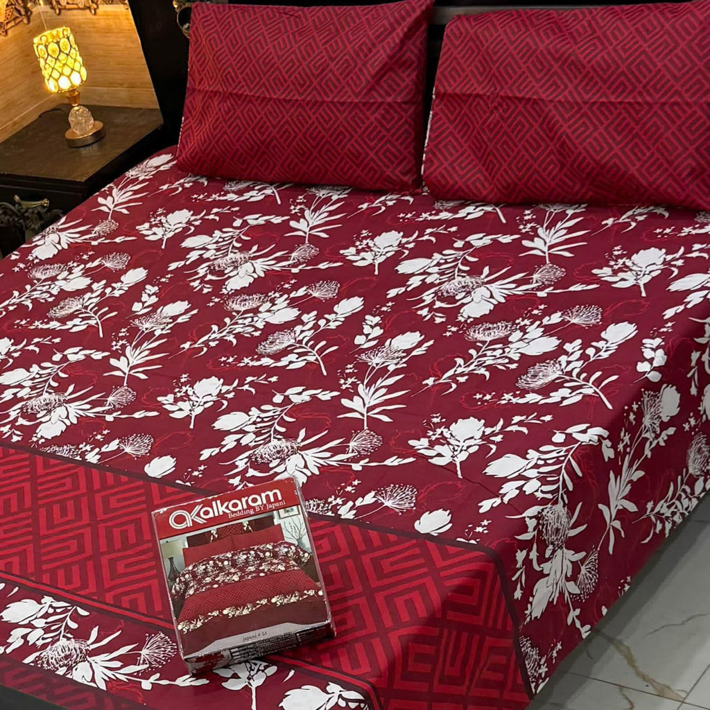 Gift Pack Bedsheet | Alkaram Cotton Mix | King Size 3Pc Set