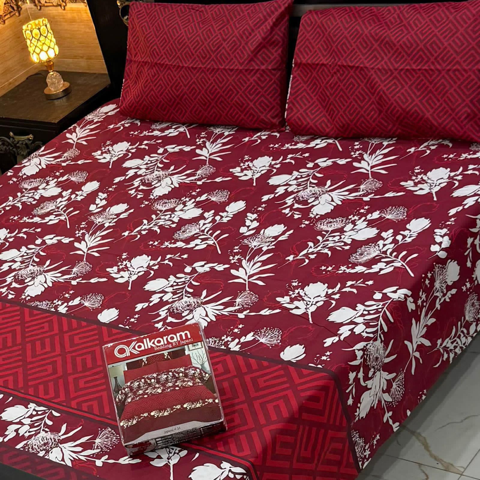 Gift Pack Bedsheet | Alkaram Cotton Mix | King Size 3Pc Set