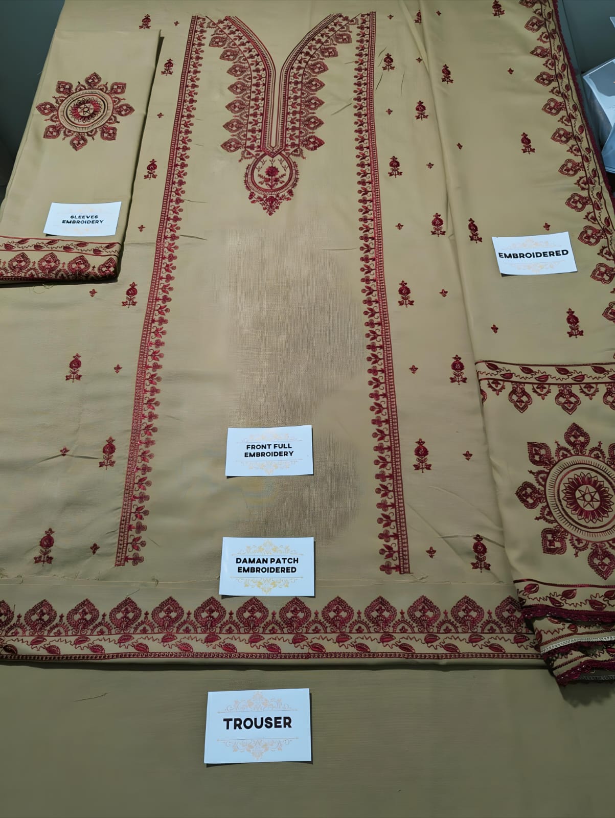 Maria B Dhanak Embroidered 3Piece