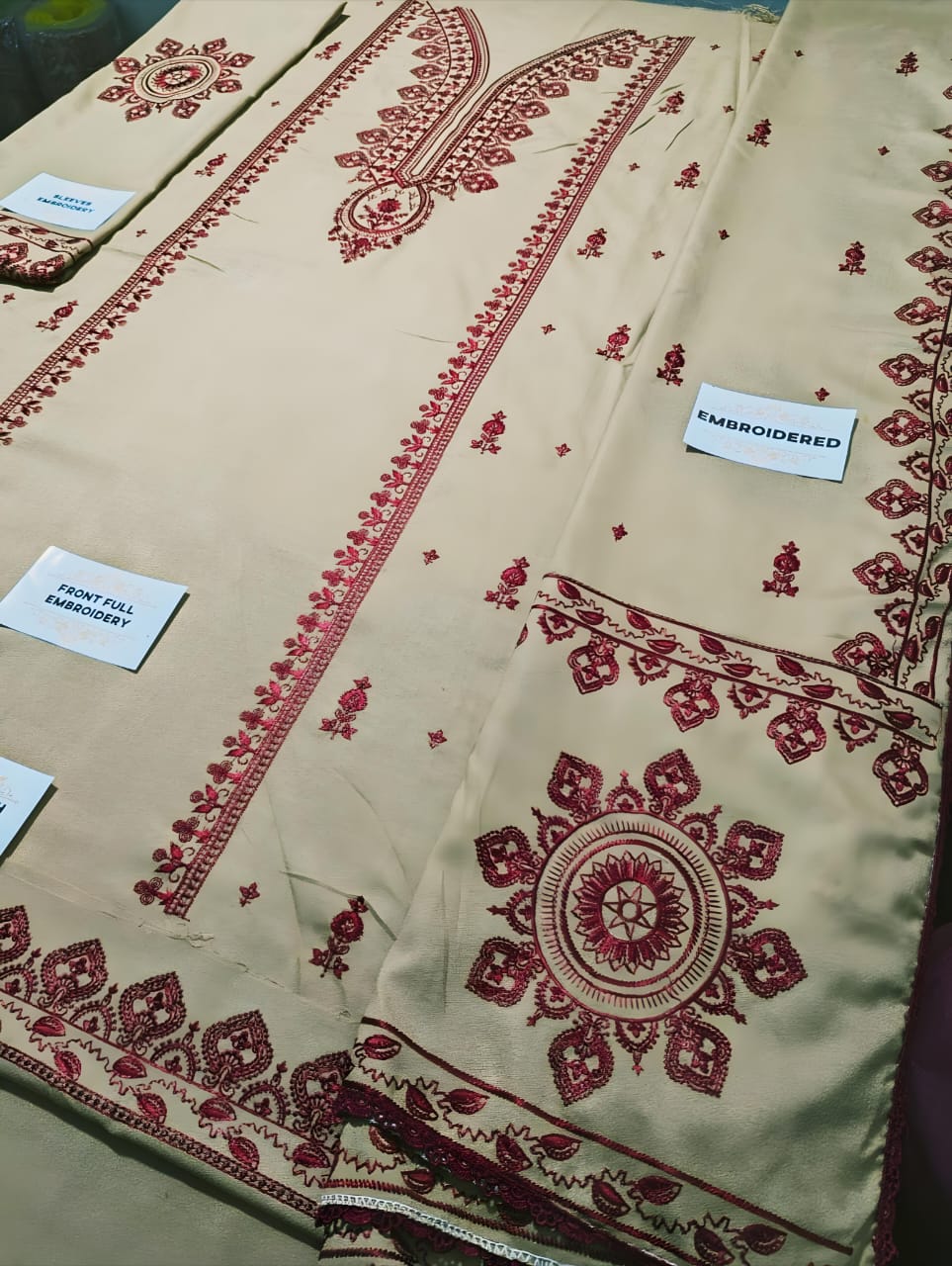 Maria B Dhanak Embroidered 3Piece