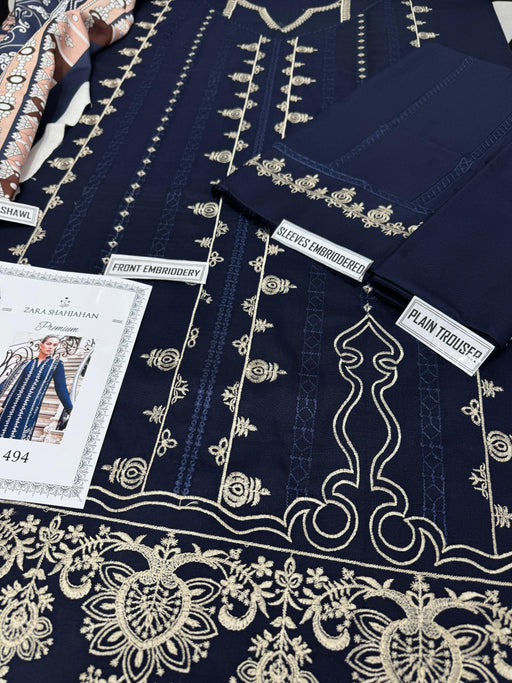 Zara Shahjahan 494 — Premium Dhanak 3-Piece Suit