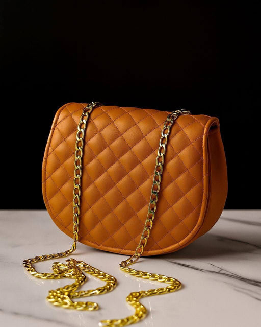 Premium crossbody bag with elegant gold chain and inner pocket for essentials — stylish, compact, and perfect for daily or party wear
