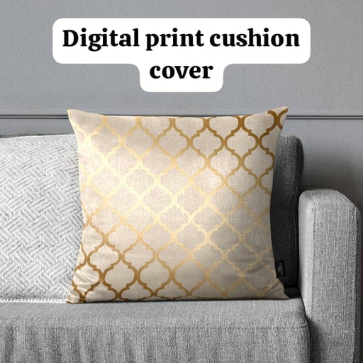 Soft malai velvet digital cushion cover 16×16 inches, same design both sides, elegant and durable by IZ Pattern and Place.