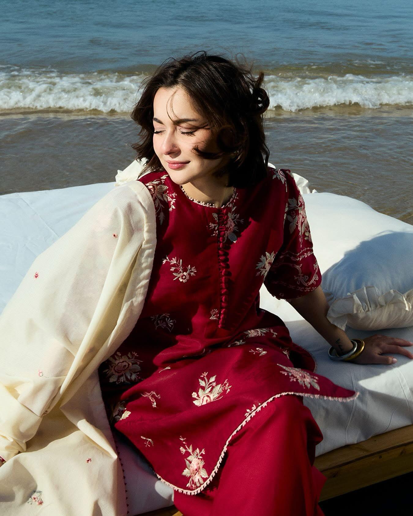 Coco by Zara Shahjahan Dhanak 2PC suit with embroidered front & sleeves, plain back, and plain trouser – Winter 2025.