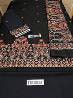 Bareeze 1901 Luxury Embroidered 3pc Airjet Dhanak Suit – Heavy Embroidered Front, Sleeves, Kashmiri Shawl & Dyed Trouser.
