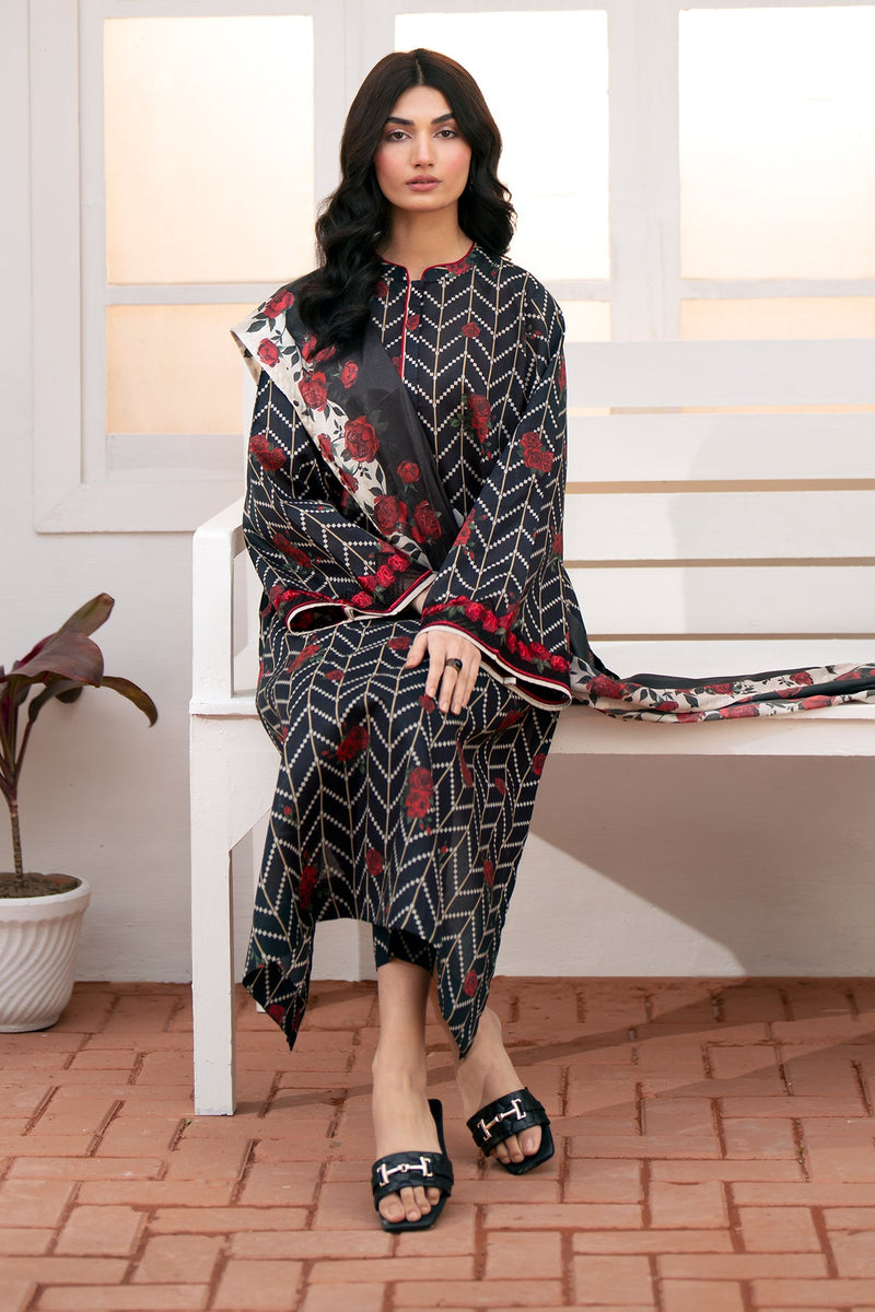 Baroque Bana Dori Karandi 2025 – Digital Printed Karandi 3Pc Suit with shirt, sleeves, trouser, and du