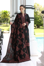 Bareeze Dhanak Embroidered 3 Piece Unstitched Suit – Embroidered Front & Sleeves, Plain Back & Trouser with Dhanak Embroidery Shawl.