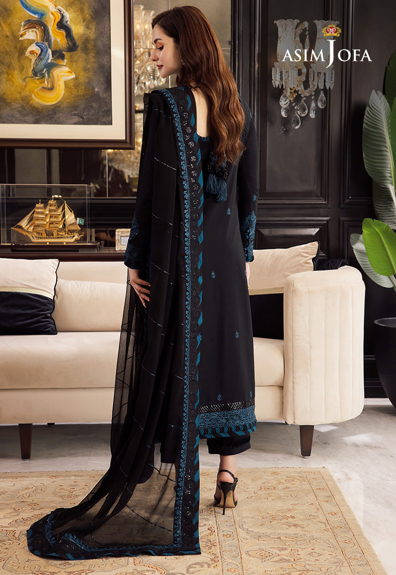 Asim Jofa 4166 luxury embroidered Dhanak 3pc suit with zari sequence shawl