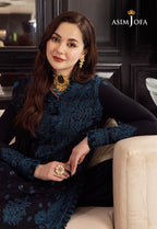 Asim Jofa 4166 luxury embroidered Dhanak 3pc suit with zari sequence shawl