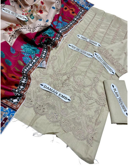 Zara Shahjahan Dhanak 3PC embroidered suit with wool shawl and dyed trouser – Winter 2025 collection.