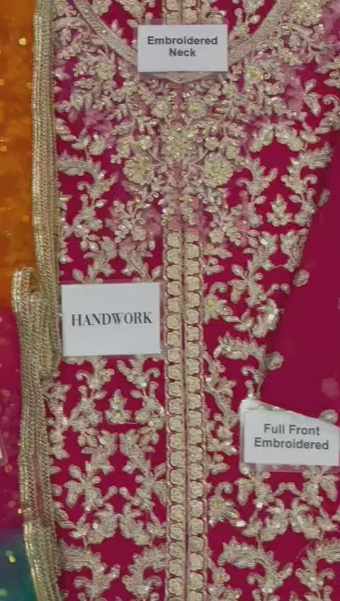 Zainab Chottani Luxury 3-Piece Chiffon & Silk Embroidered Suit