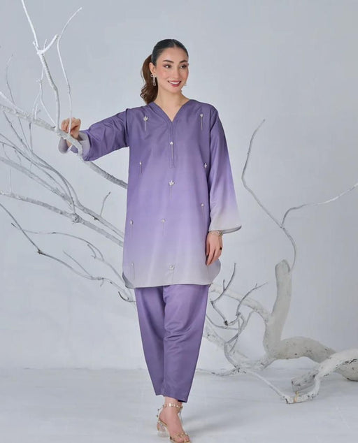 Silk 3Pc Unstitched Suit – Digital Print Front, Back & Sleeves | Nishat Linen