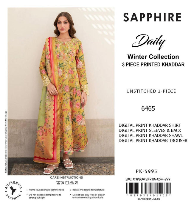 Sapphire Digital Printed Khaddar 3-Piece