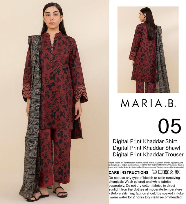 Maria B Digital Printed Khaddar 3Piece