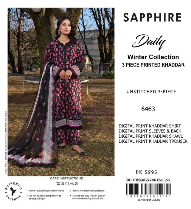 Sapphire Digital Printed Khaddar 3-Piece
