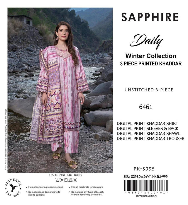 Sapphire Digital Printed Khaddar 3-Piece