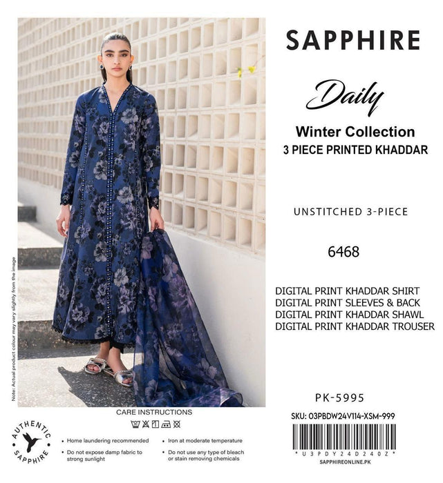 Sapphire Digital Printed Khaddar 3-Piece